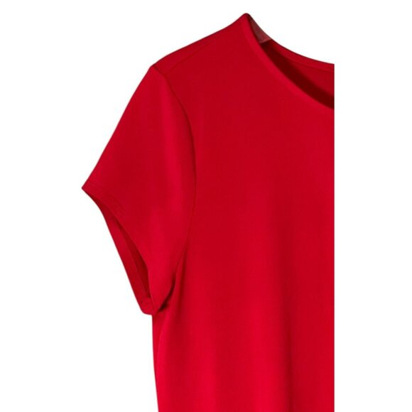 INC International Concepts Red Knot-Front Top Short Sleeve Size Large - Picture 4 of 7